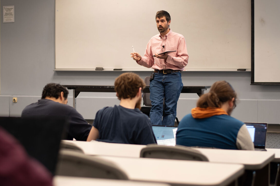 Photo of Andrew DeOrio teaching his web development class