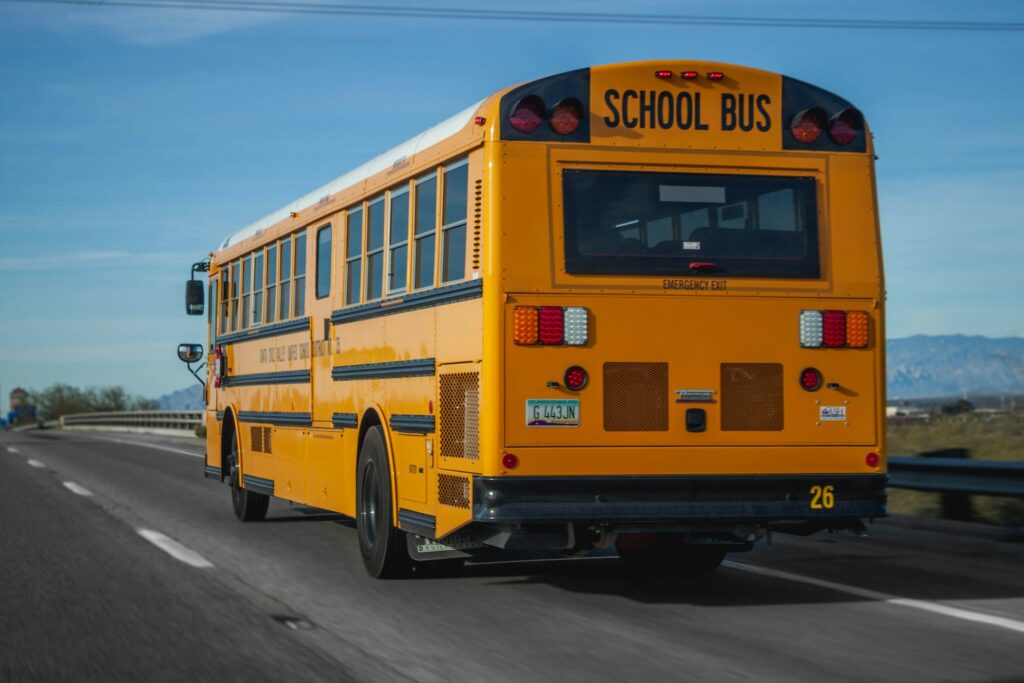 A school bus. Image credit: Elijah Ekdahl, Unsplash