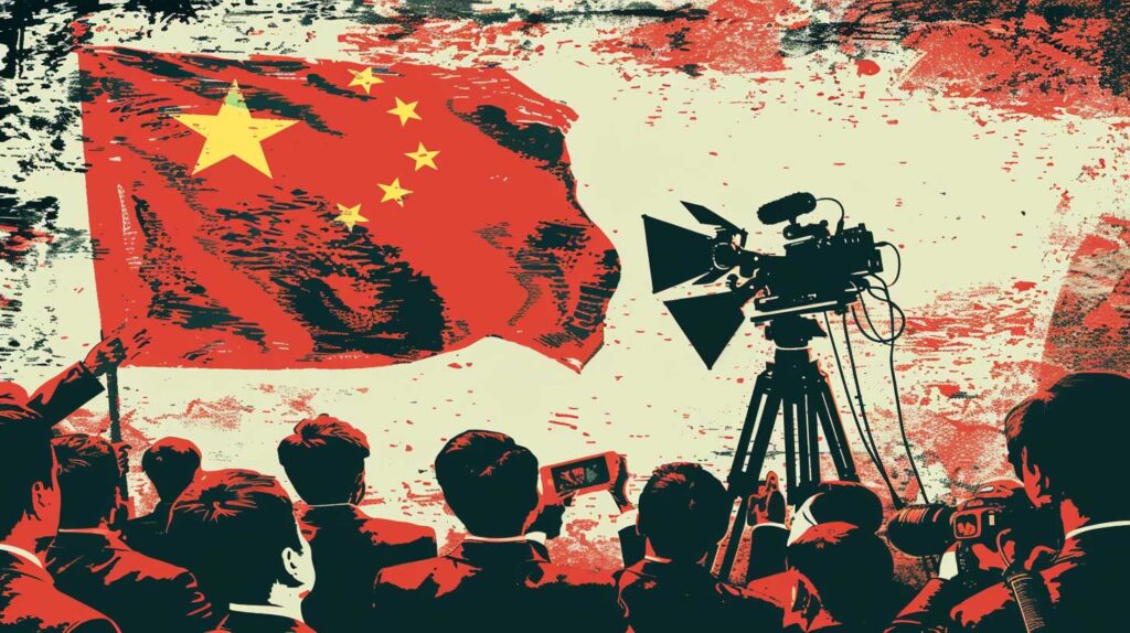 Concept illustration of negative media coverage in China. Image credit: Nicole Smith, made with Midjourney