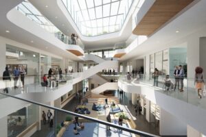 Atrium view of the new UMCI building. Image credit: Kohn Pedersen Fox