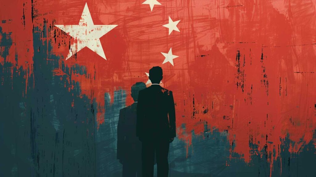 Concept illustration of Chinese professors being distanced from the U.S. Image credit: Nicole Smith, made with Midjourney