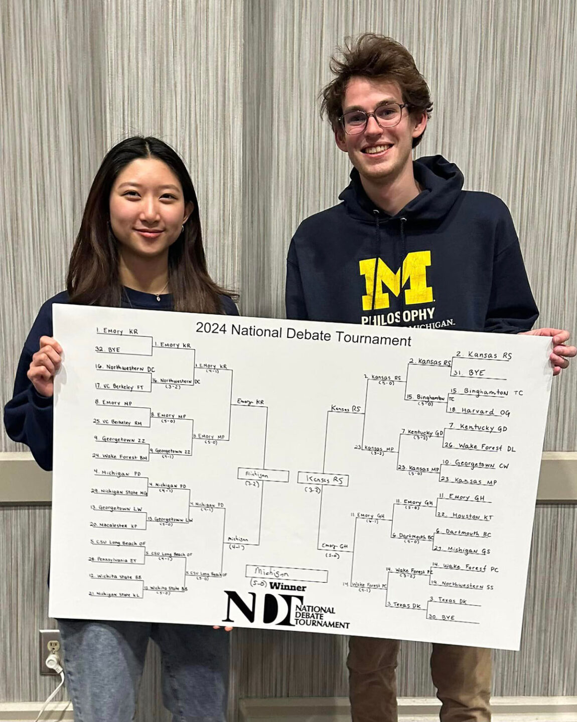 A photo of two U-M debate students