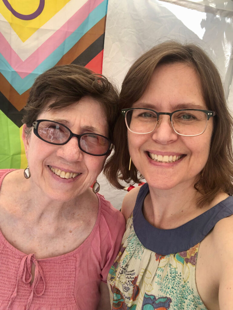 A photo of two women