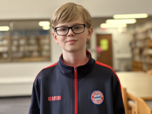 Sixth grader Oliver Thomas at Scarlett Middle School. Image credit: Fernanda Pires
