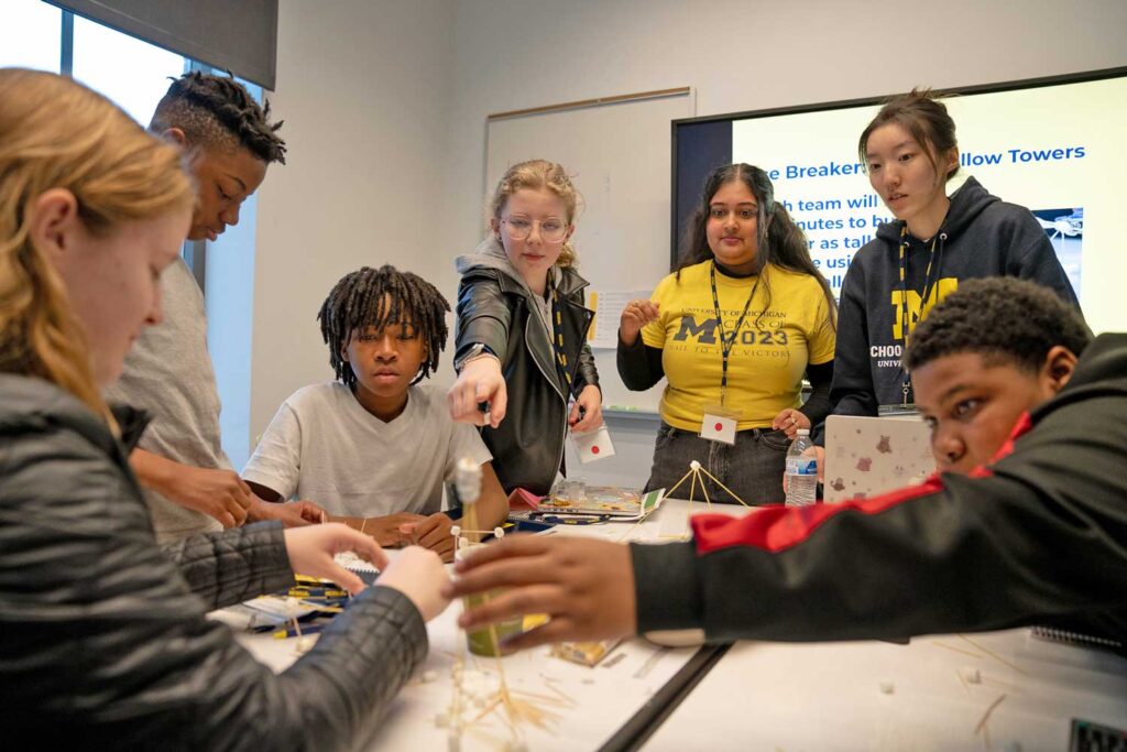 Students participated in the Digital Wellness Symposium at U-M North Quad. Image credit: Michigan Photography