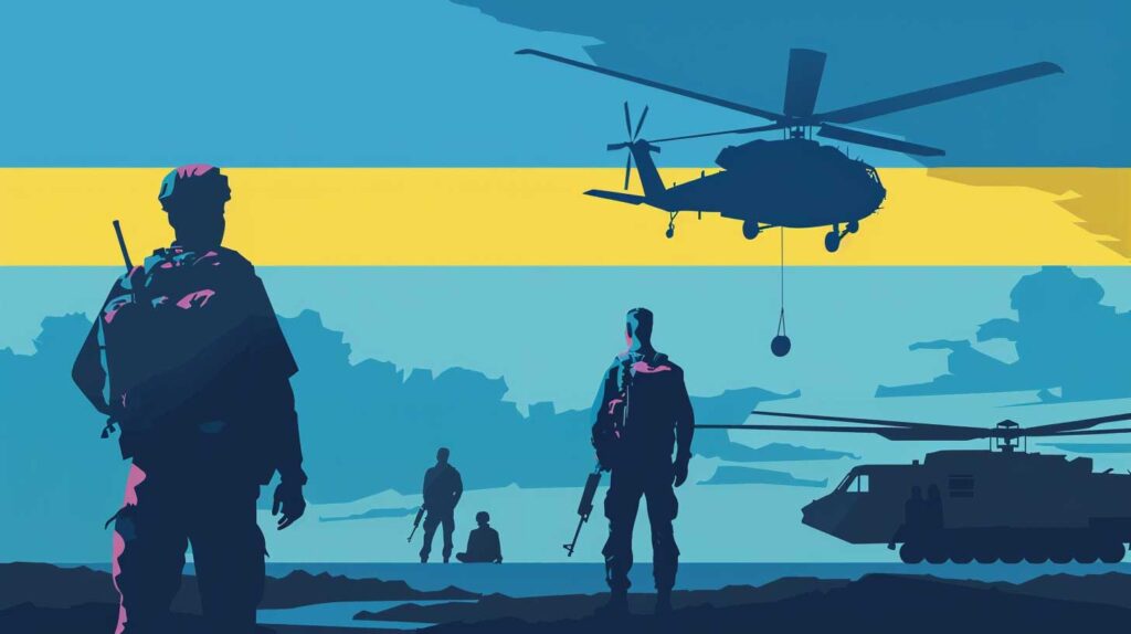 Concept illustration of military aid. Image credit: Nicole Smith, made with Midjourney