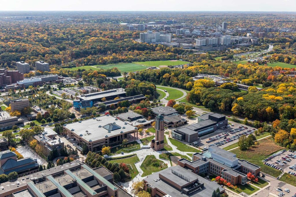 Aerial view of the University of Michigan. Image credit: Michigan Photography