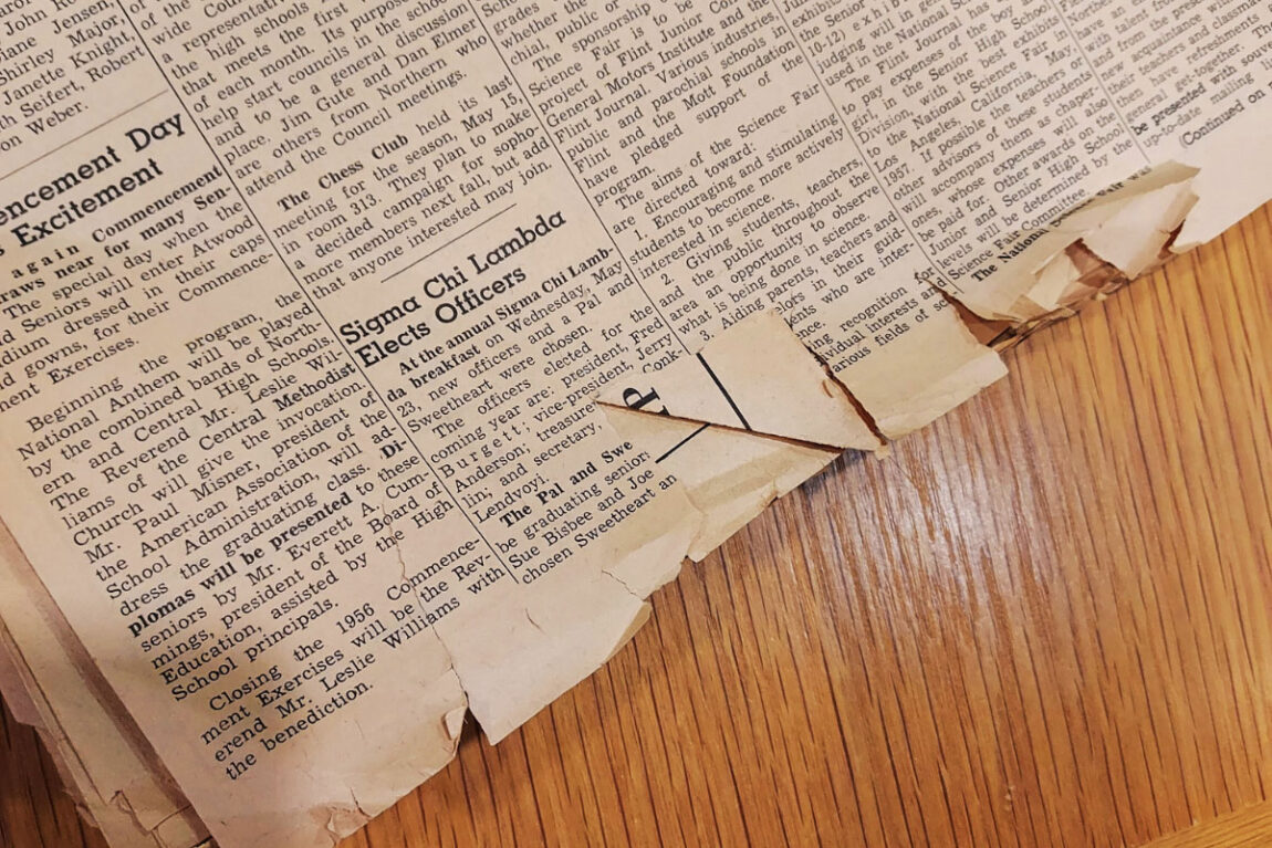 A photo of an old newspaper