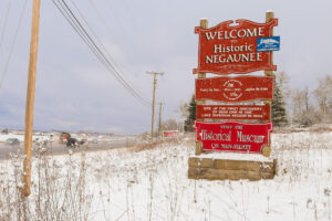 A photo of a sign in Negaunee, Michigan