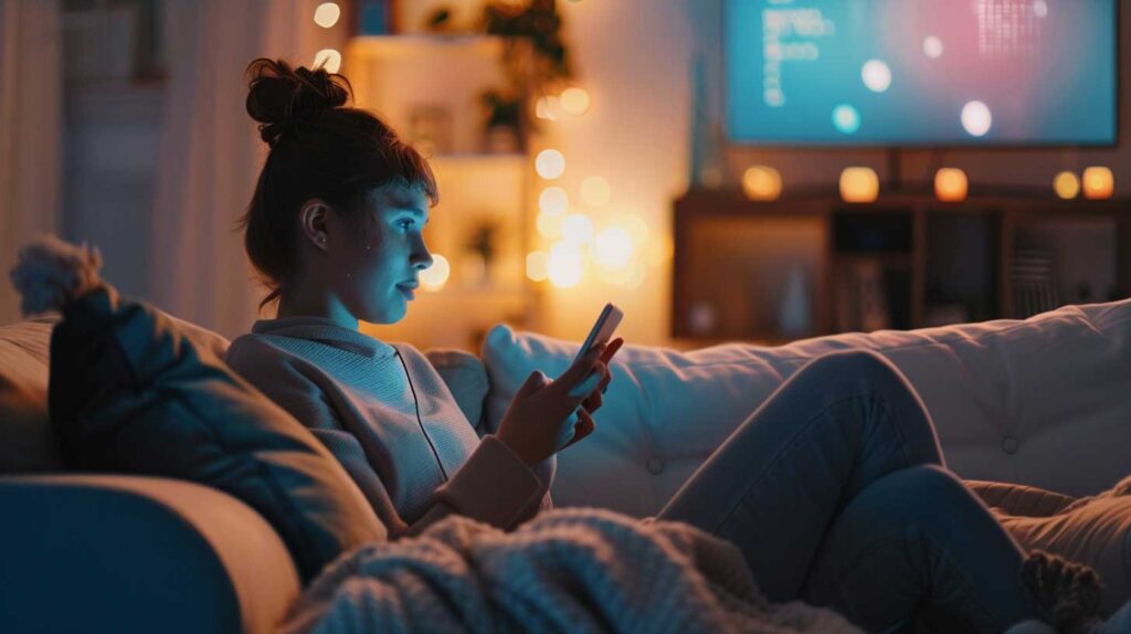 Concept photo of a young person using a smart phone. Image credit: Nicole Smith, made with Midjourney