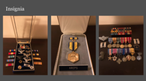 A collection of medals awarded to Kenneth R. Kreps by the U.S. military.