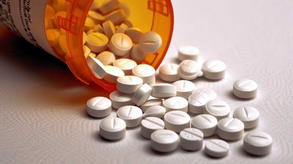 Concept illustration of prescription opioid medication. Image credit: Nicole Smith, made with Midjourney