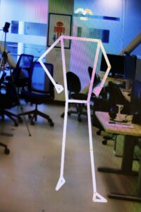 Yasha Iravantchi looks like an anonymous stick figure in this monitor connected to PrivacyLens.