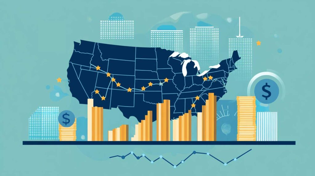 Concept illustration of the fluctuating U.S. economy. Image credit: Nicole Smith, made with Midjourney