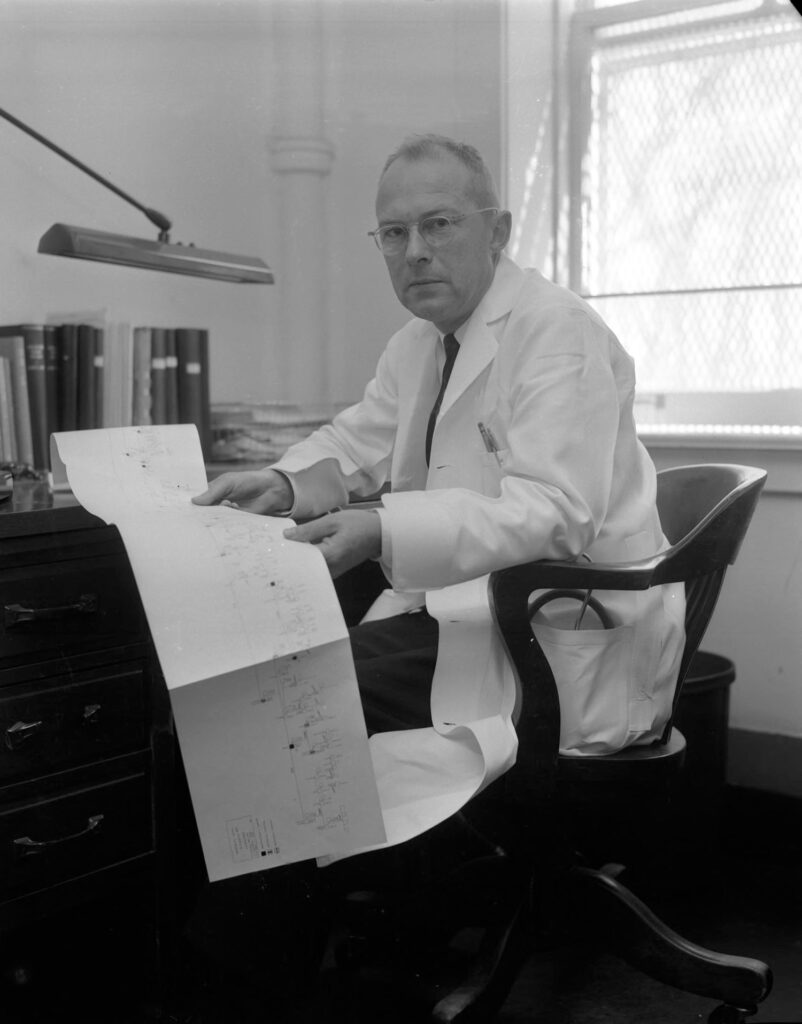 A photo of James Neel, the first chair of the Department of Genetics at U-M