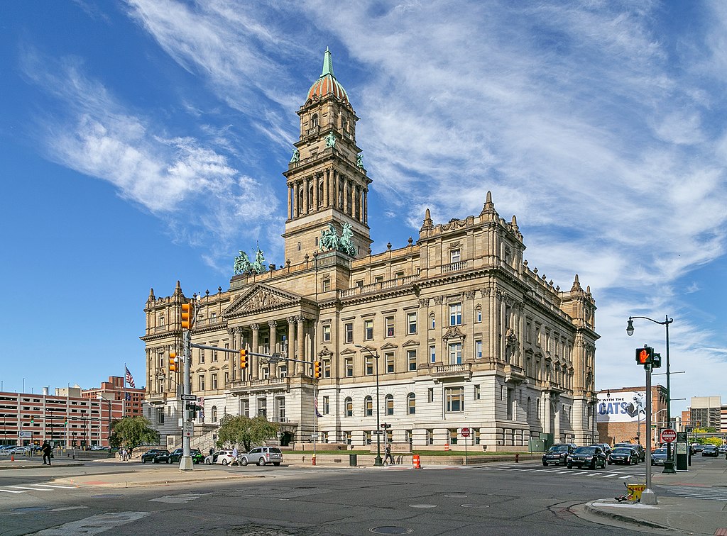 Wayne County Courthouse in Detroit, Michigan. Image credit: Christopher L. Riley, CC BY-SA 4.0, via Wikimedia Commons