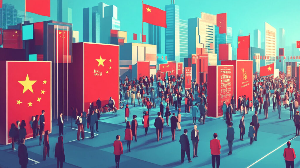 Concept illustration of increasing Chinese nationalism among MNEs. Image credit: Nicole Smith, made with Midjourney