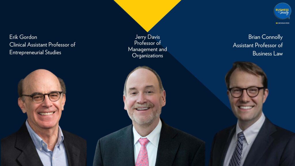 From left, Erik Gordon, Jerry Davis, and Brian Connolly