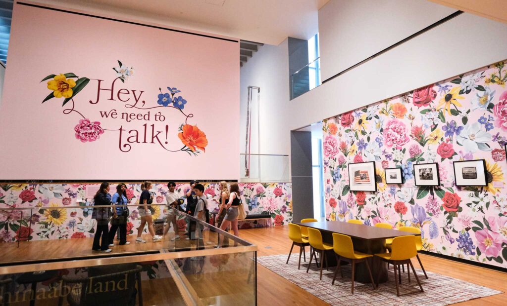 "Hey, we need to talk!" exhibit on view at UMMA.