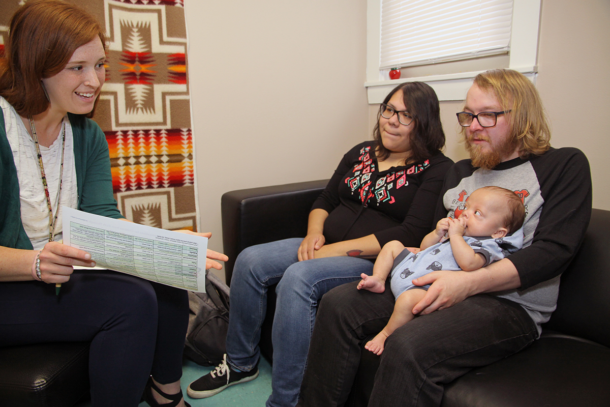Families are being interviewed by the research team. Image courtesy: Maternal Infant Health Program