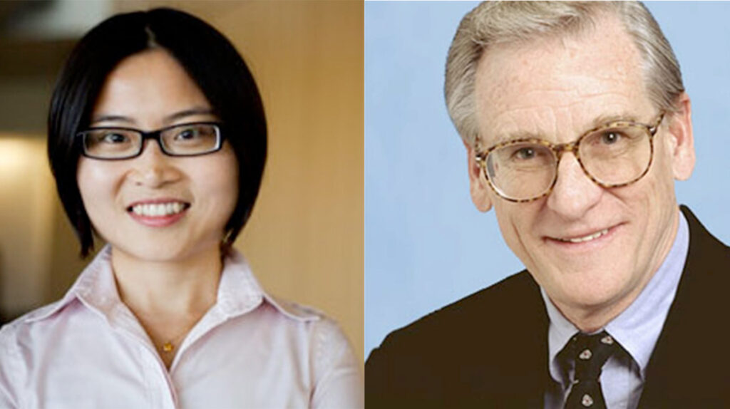 Zhen Xu, professor of biomedical engineering at the College of Engineering and professor of radiology and neurosurgery at the Medical School and Robert Bartlett, professor emeritus of surgery at the Medical School