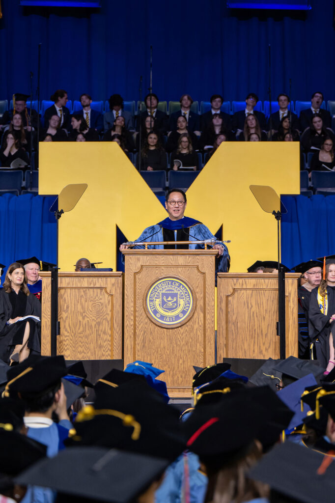 President Santa J. Ono addresses the graduates.