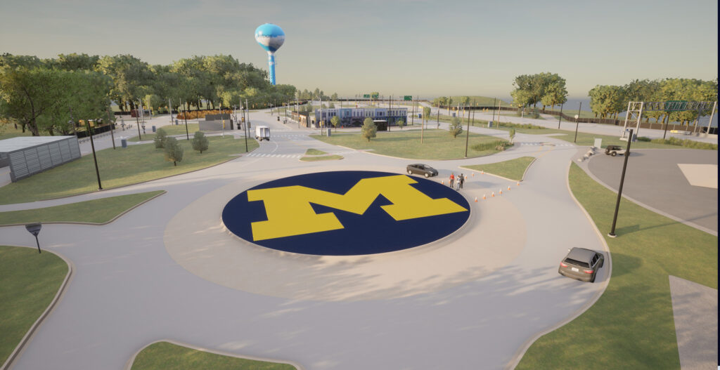 A digital re-creation of Mcity's test track
