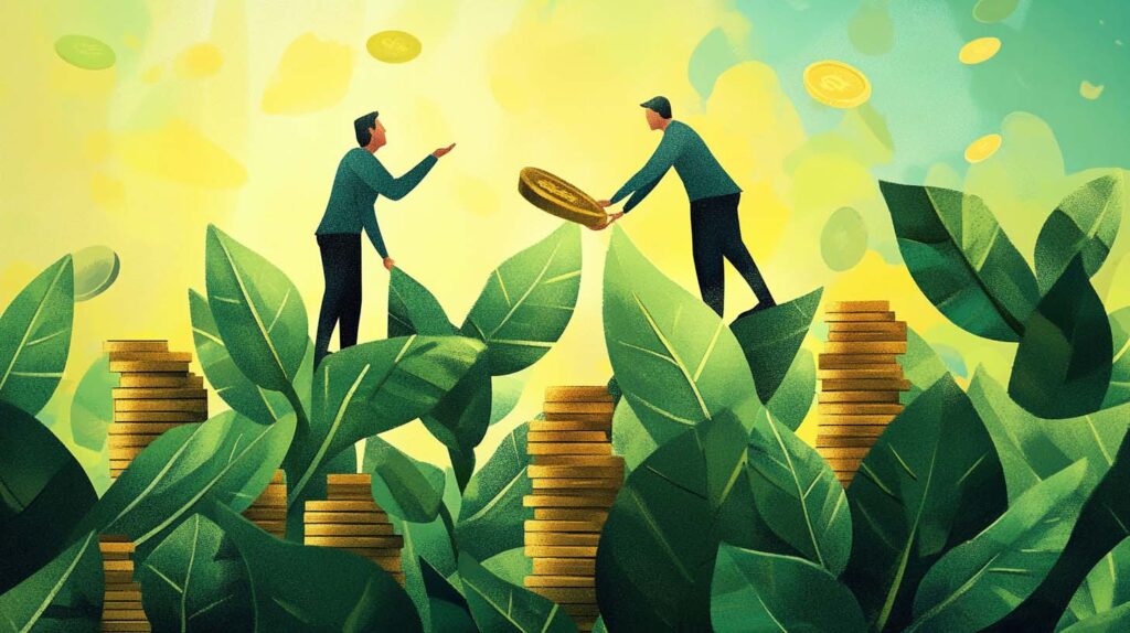 Concept illustration of growing a business organically. Image credit: Nicole Smith, made with Midjourney