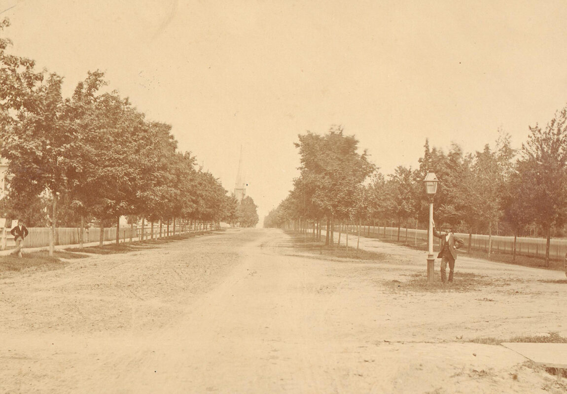 A photo of the southwest corner of State Street in the 1860s
