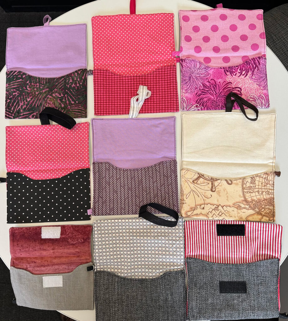 A photo of handmade passport holders