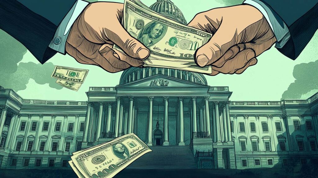 Concept illustration of withholding federal funds. Image credit: Nicole Smith, made with Midjourney
