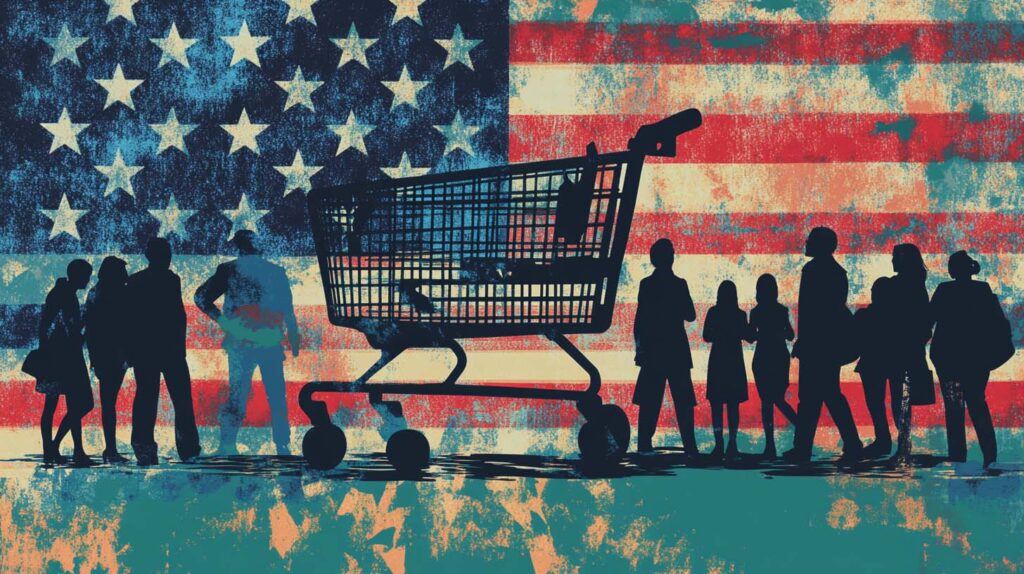 Concept illustration of American sentiment toward the economy. Image credit: Nicole Smith, made with Midjourney