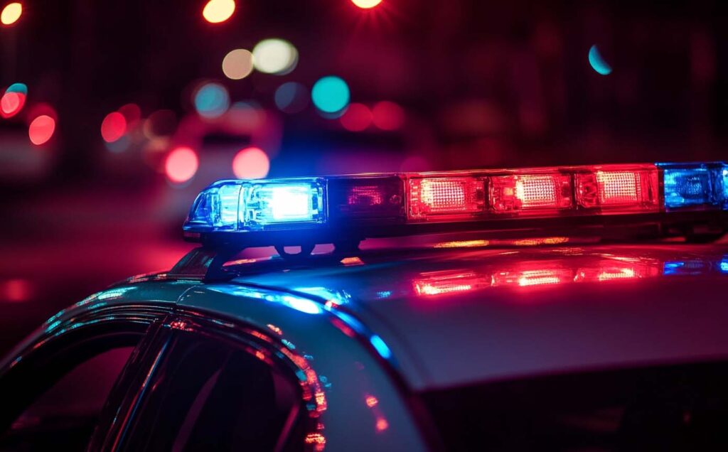 Concept photo of emergency vehicle lights. Image credit: Nicole Smith, made with Midjourney