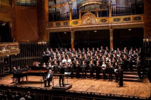 Genevieve Welch performing in the academy's Alma Mater Choir.