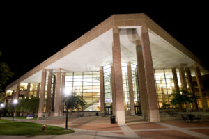 The sleek and modern Duderstadt Center features lines designed by Albert Kahn for the University of Michigan's North Campus.