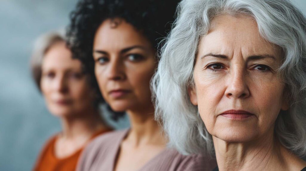 Concept photo of a group of middle aged women. Image credit: Nicole Smith, made with Midjourney