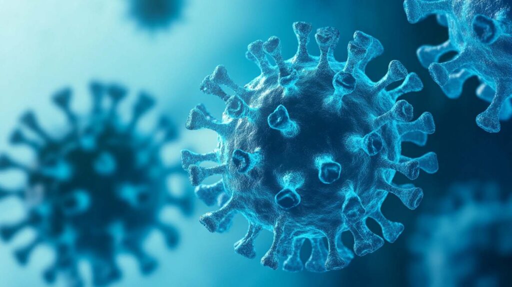 Concept illustration of the Coronavirus. Image credit: Nicole Smith, made with Midjourney