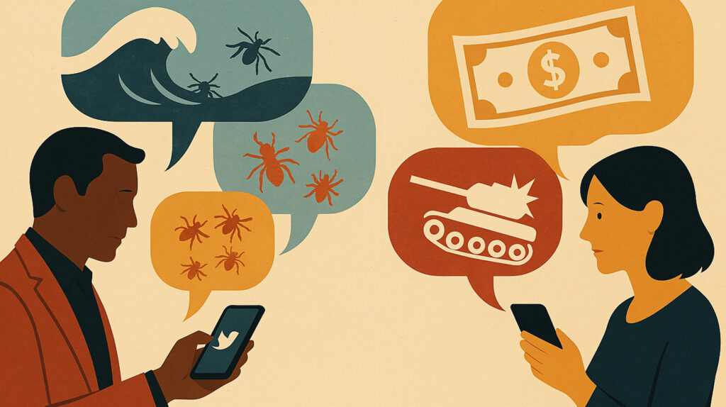 Concept illustration of metaphors about immigrants on social media. Image credit: Nicole Smith, made with ChatGPT