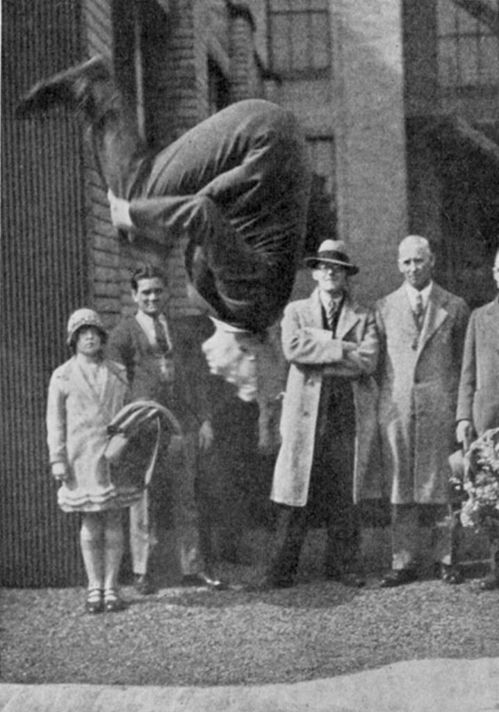Man doing a back flip