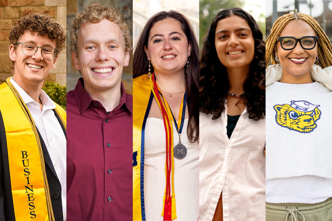 A collection of five photos of Cameron Allen, Jake Downey, Julia Kassab, Premma Mehta and Robyn Raimey