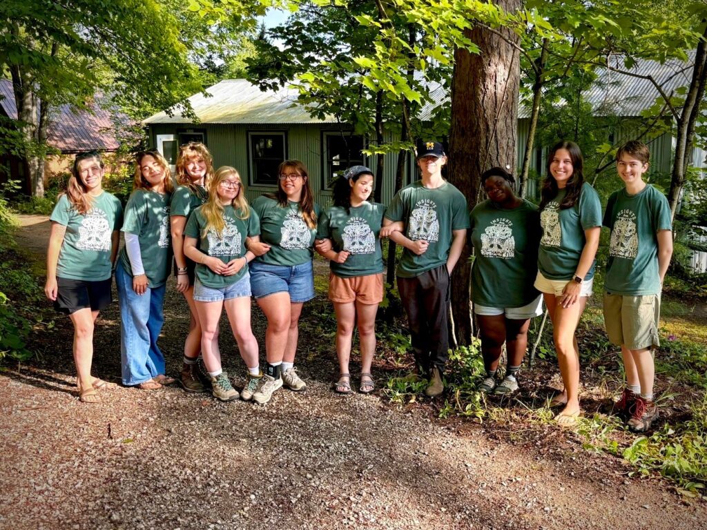 The Insights From Trees class photo in July 2024 at UMBS outside of their classroom.