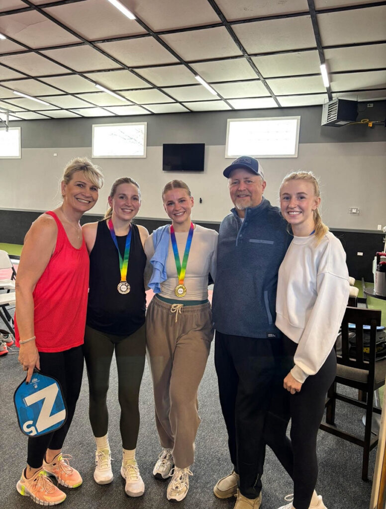 Krupp’s uncle, Keith Vrable, with his wife and daughters at a pickleball match about a week after his heart attack.
