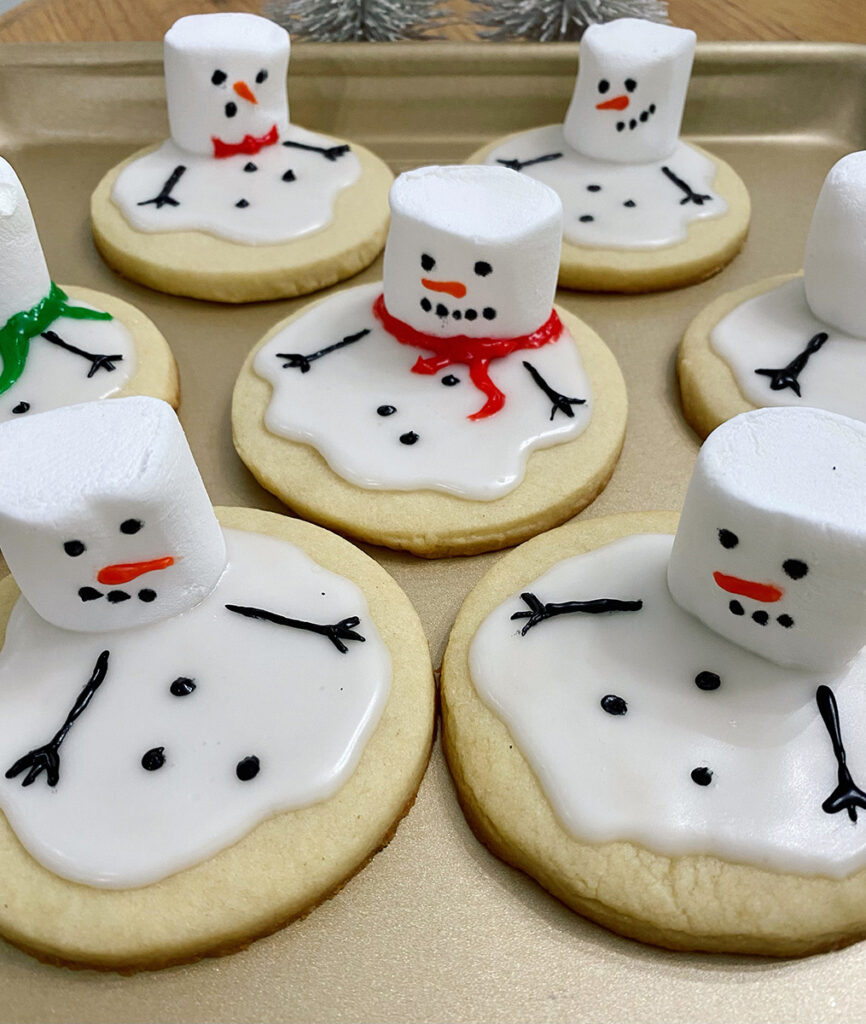 Snowman cookies baked by Rujuta Umarji