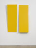 Carmen Herrera, "Untitled Estructura (Yellow)", 1966/2016, acrylic and aluminum, 2 parts: 60 × 44 × 5 inches overall, National Gallery of Art, Washington, DC, Gift of funds from Glenstone Foundation and David M. Rubenstein, 2022.18.2. Image courtesy Lisson Gallery, © Estate of Carmen Herrera