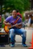 Musician, Cozine Welsh, at PCAP's 2023 Fall Paint Out. Image credit: uptown24 studio, courtesy of Linkage Community.
