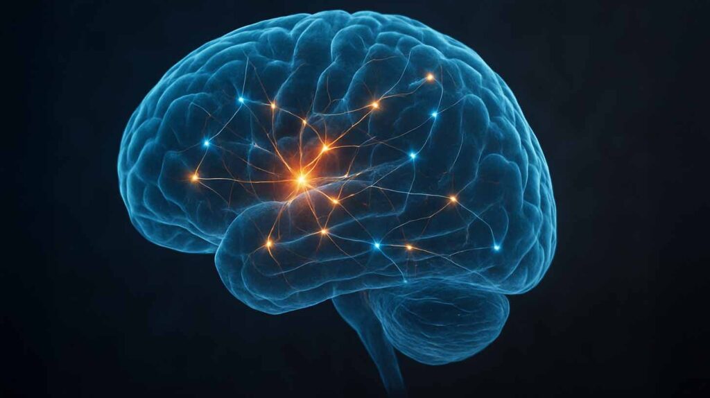 Concept illustration of brain activity. Image credit: Nicole Smith, made with ChatGPT