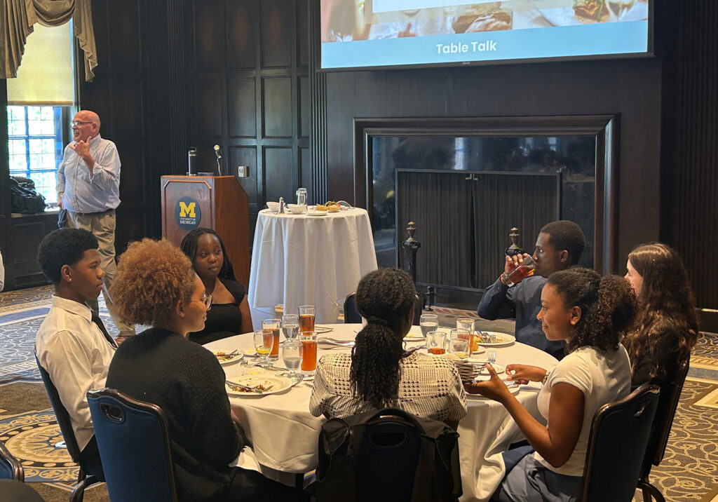 Soster taught a dining etiquette workshop for students in the Program in International and Comparative Studies last year.