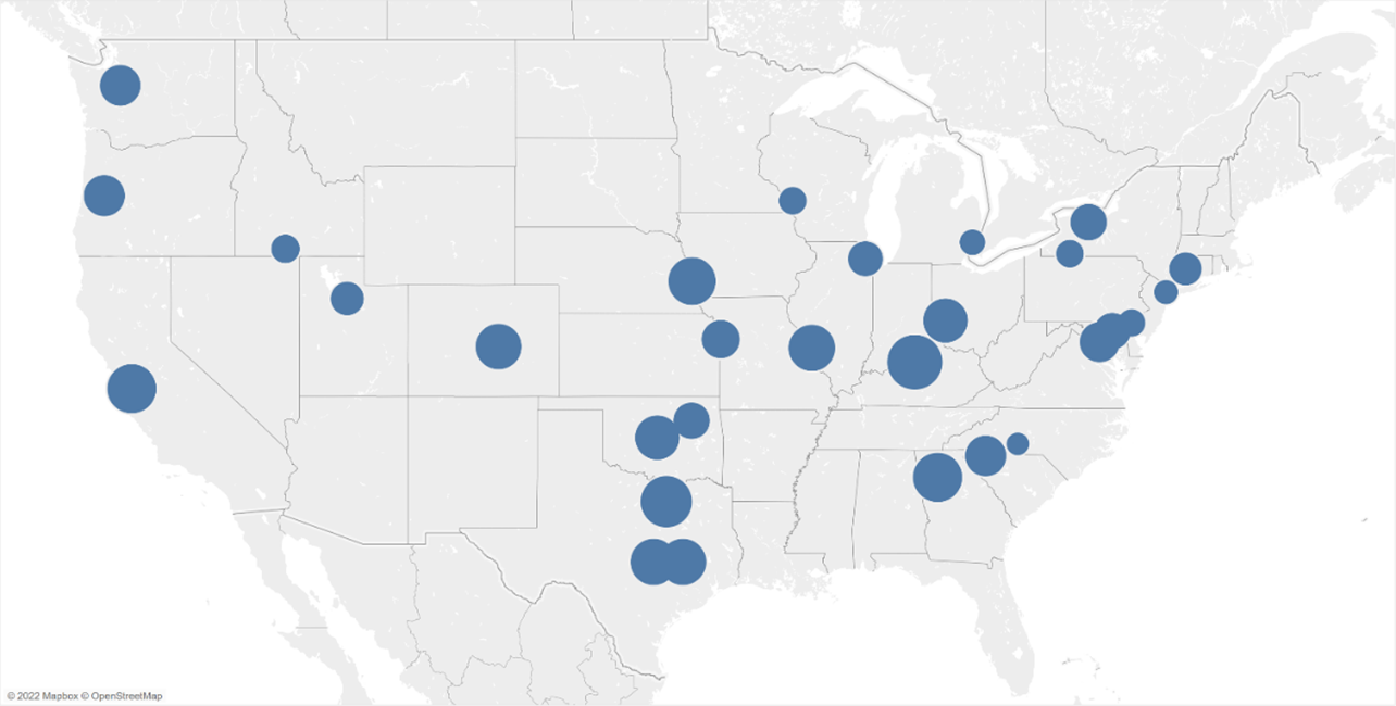 Pollen data localities map.