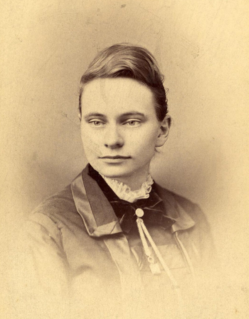 Rose June Colby, the first woman to earn a Ph.D at U-M, in her undergraduate portrait. 