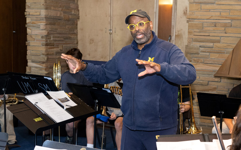 Wilson directing a rehearsal the Michigan Youth Jazz Orchestra